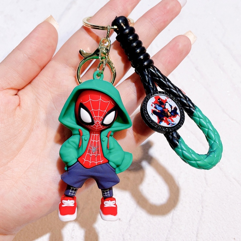 Men Fashion Key - Porte-clés en silicone Spider-Man, pendentif de