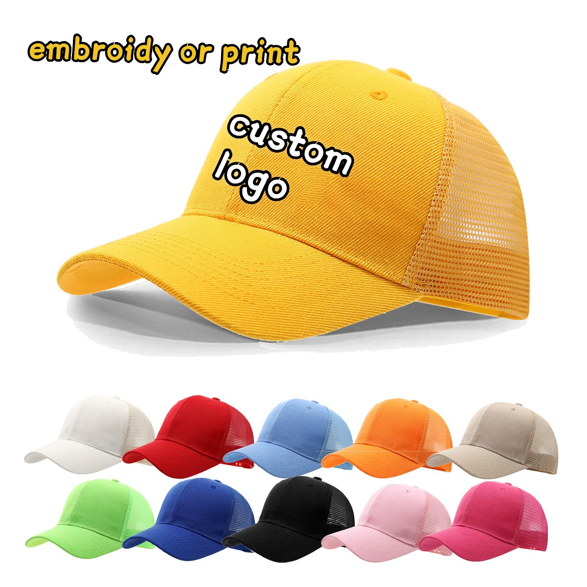 Trucker Hat Cap - Casquette avec Logo personnalisé, impression brodée,