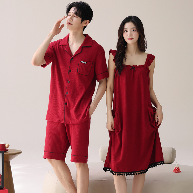 Mens Fashion Young - Pyjamas amoureux festif couleur rouge mode