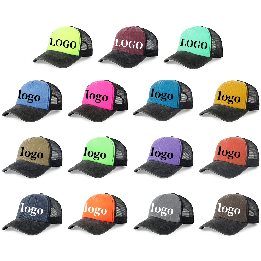 Trucker Hat Cap - Casquettes de Baseball en mousse délavée