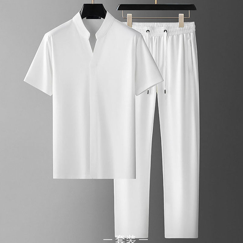 Men'S Fashion V Neck T Shirts - Ensemble sportif décontracté deux pièces en