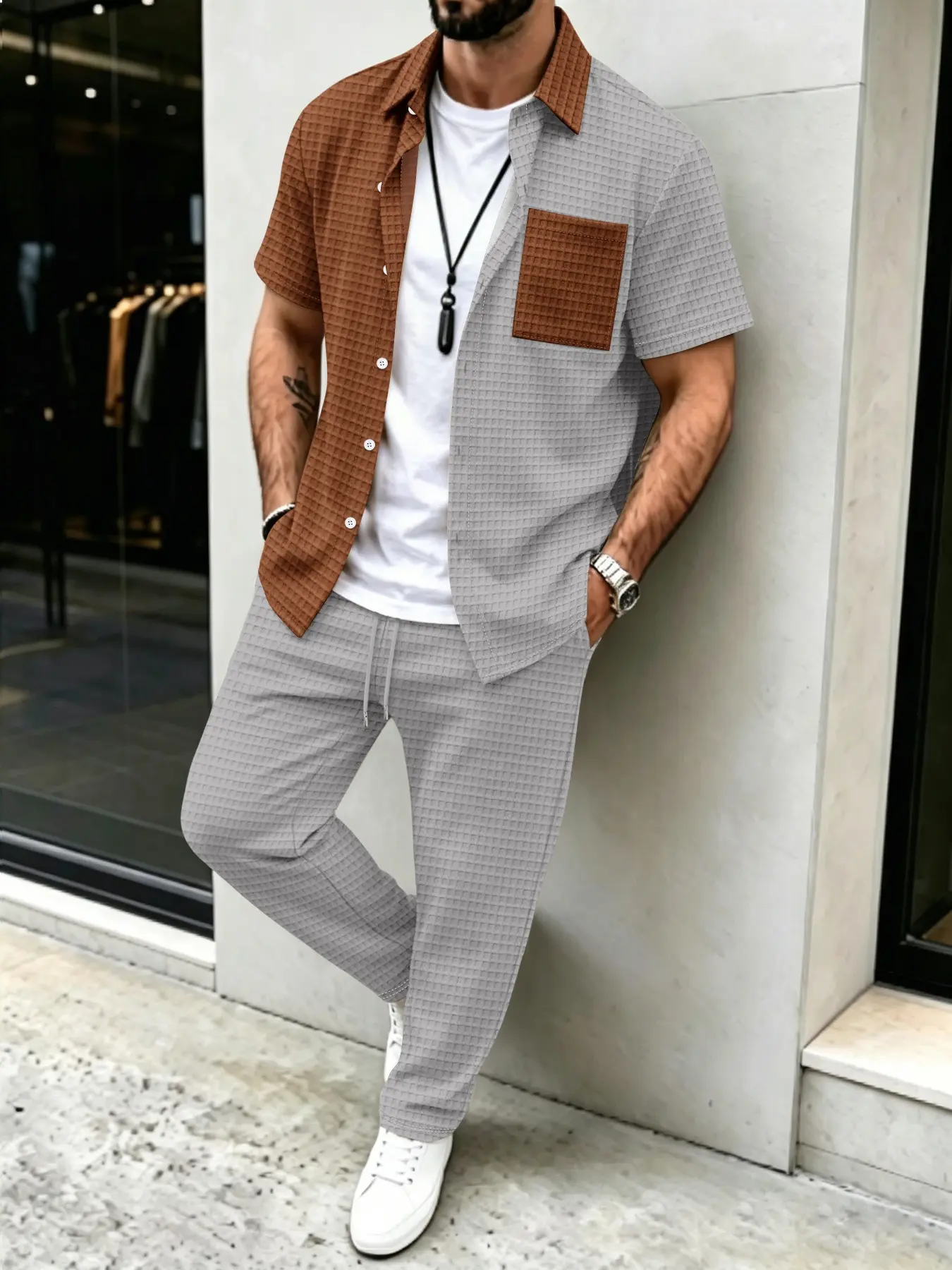 Men'S Fashion Designer - Ensemble chemise et pantalon pour homme,