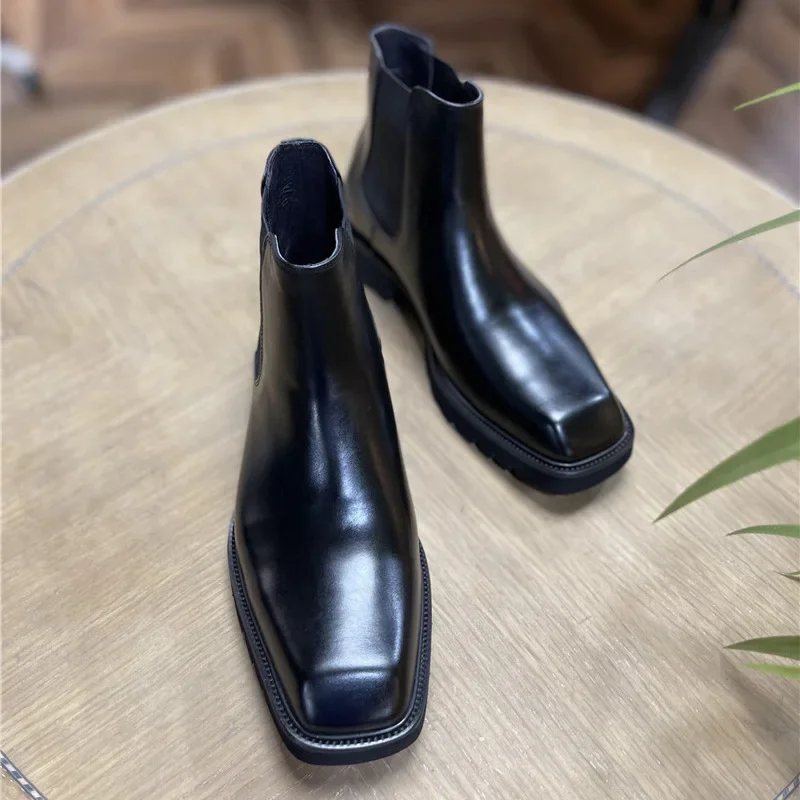 Men Fashion Elegant - Bottes élégantes en cuir véritable pour