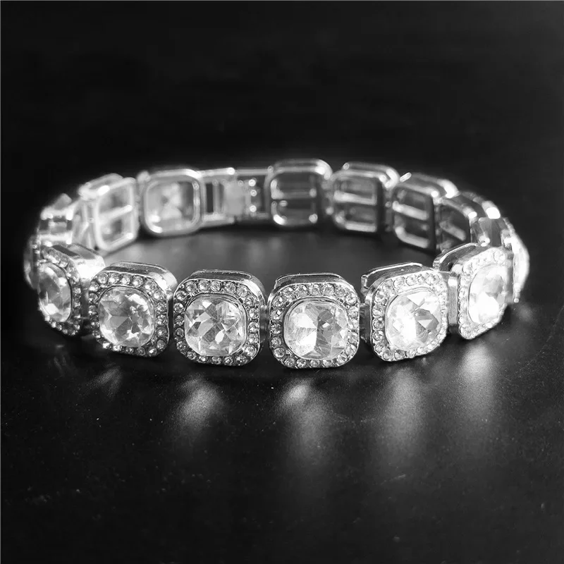 Men'S Fashion Over The Years - Bracelet Hip Hop Tennis en Argent