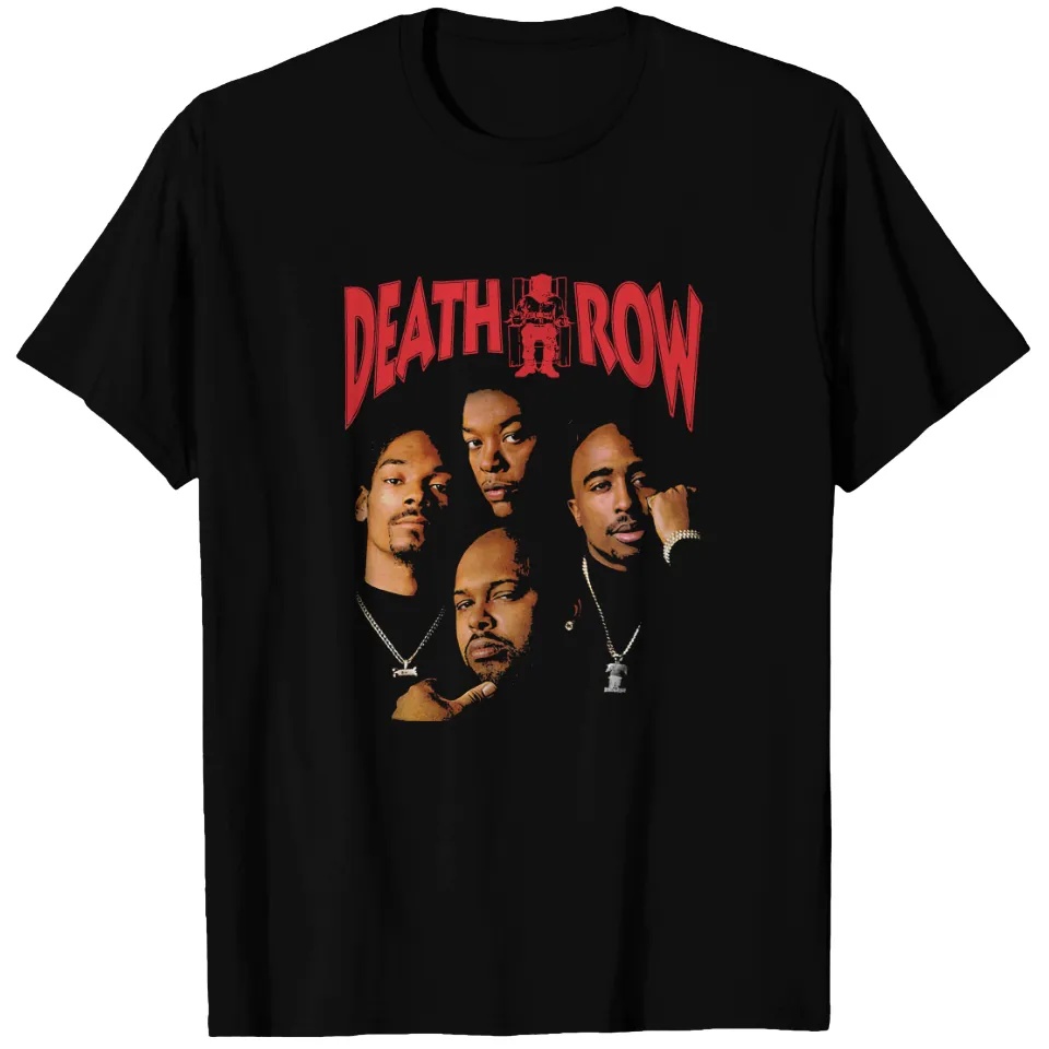 Mens Fashion Magazines - T-shirt imprimé noir Death Row Records