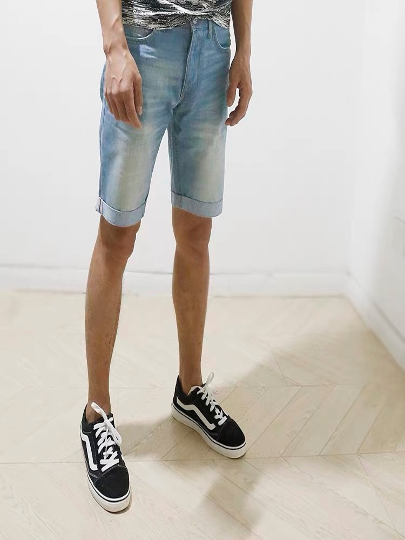 Jeans Pants Fashion Men - Shorts en jean bleu pour homme,