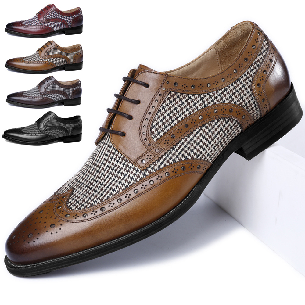 Men'S Fashion Hiking Boots - Oxford-Mocassins Plats en Cuir Denim pour