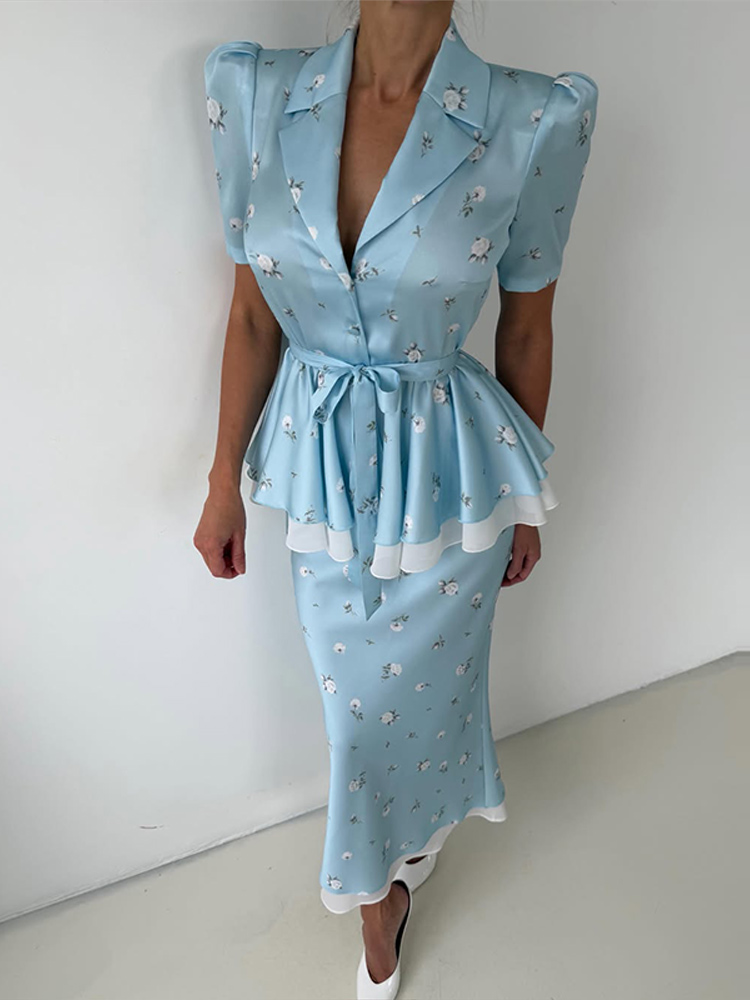 Ensemble Blazer et Jupe Floral - Men Fashion Rave avis et prix
