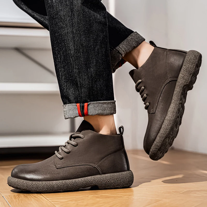 Bottines courtes marron pour h - Queer Men'S Fashion avis et prix