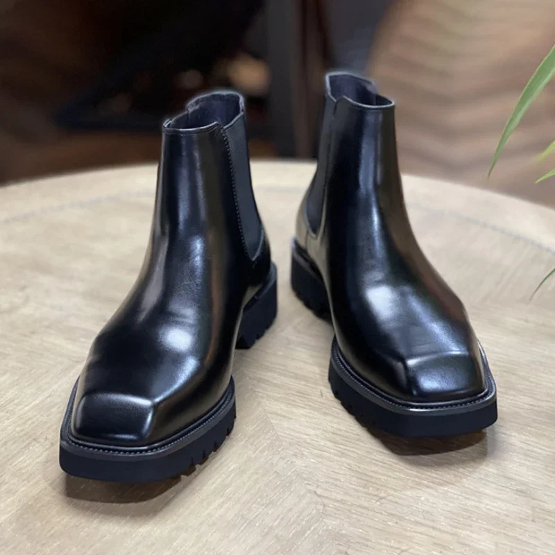 Bottes élégantes en cuir vérit - Men Fashion Elegant avis et prix