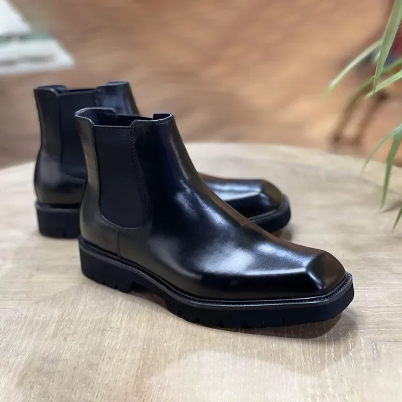 Bottes élégantes en cuir vérit - Men Fashion Elegant avis et prix