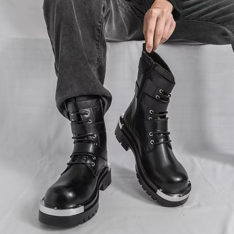 Bottines en cuir pour hommes d - Men Fashion Elegant avis et prix