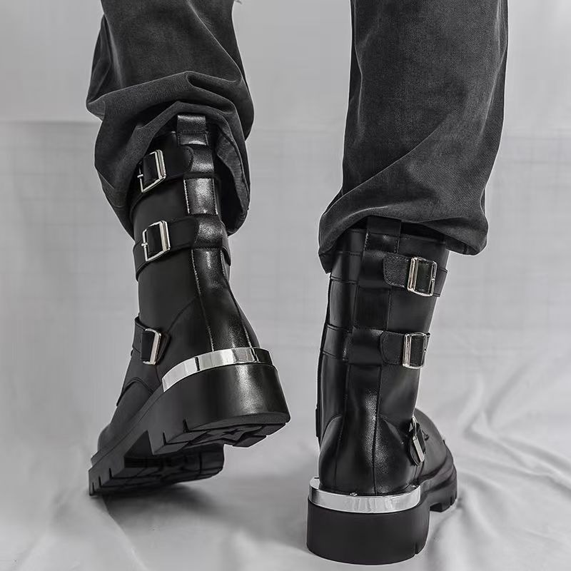 Bottines en cuir pour hommes d - Men Fashion Elegant avis et prix