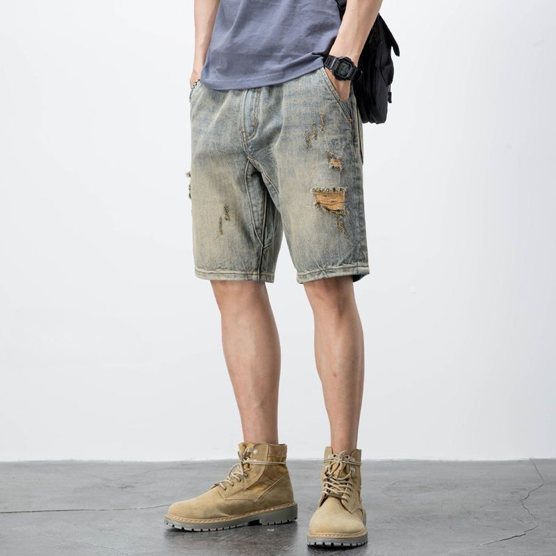 Jean Court Surdimensionné avec - Jeans Pants Fashion Men avis et prix