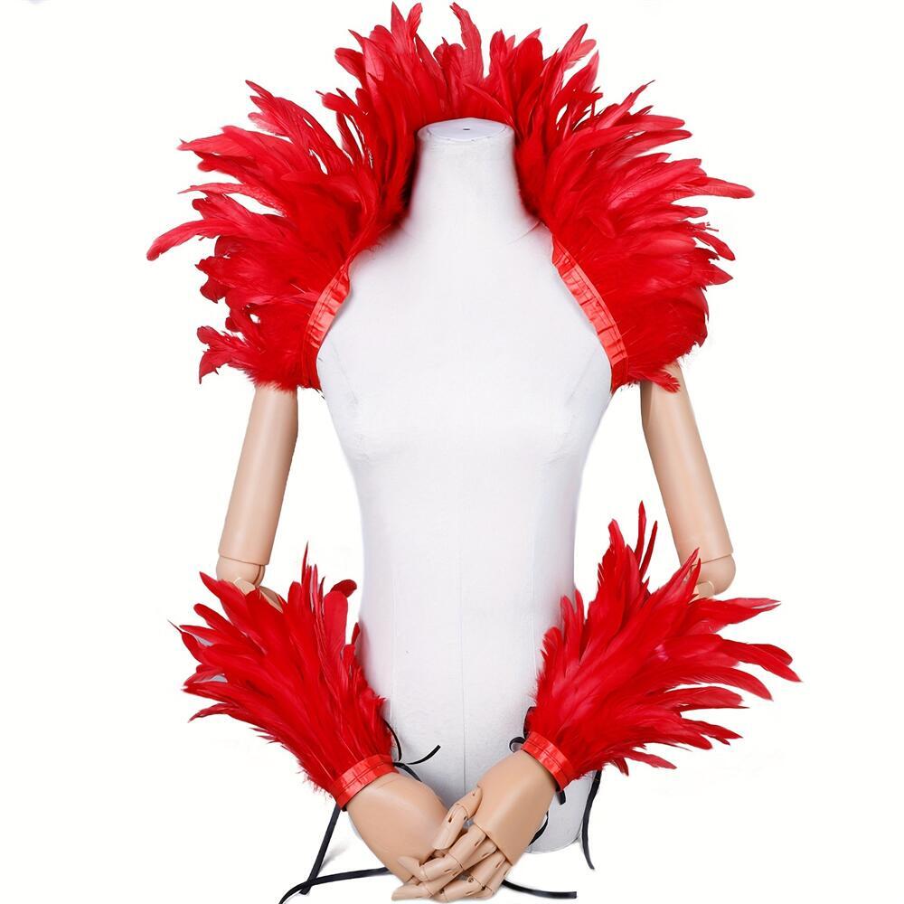 Châle élégant en plumes rouges - Men Fashion Rave avis et prix