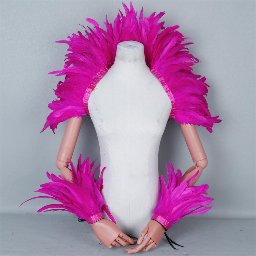 Châle élégant en plumes rouges - Men Fashion Rave avis et prix