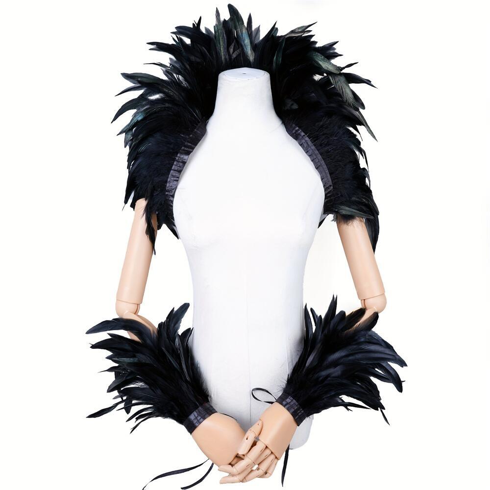 Châle élégant en plumes rouges - Men Fashion Rave avis et prix