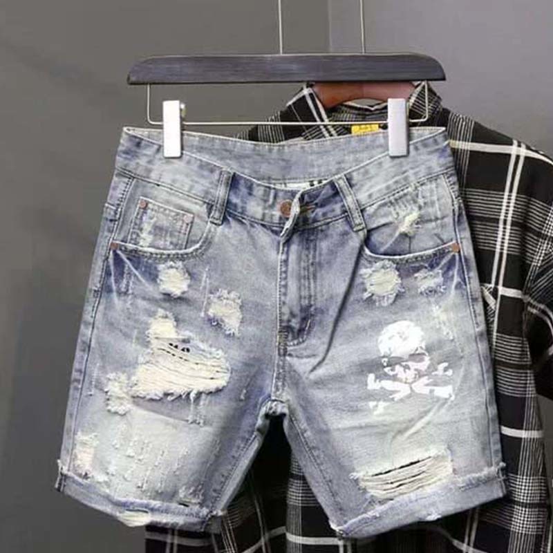 Été hommes usé perle trou mend - Jeans Pants Fashion Men avis et prix